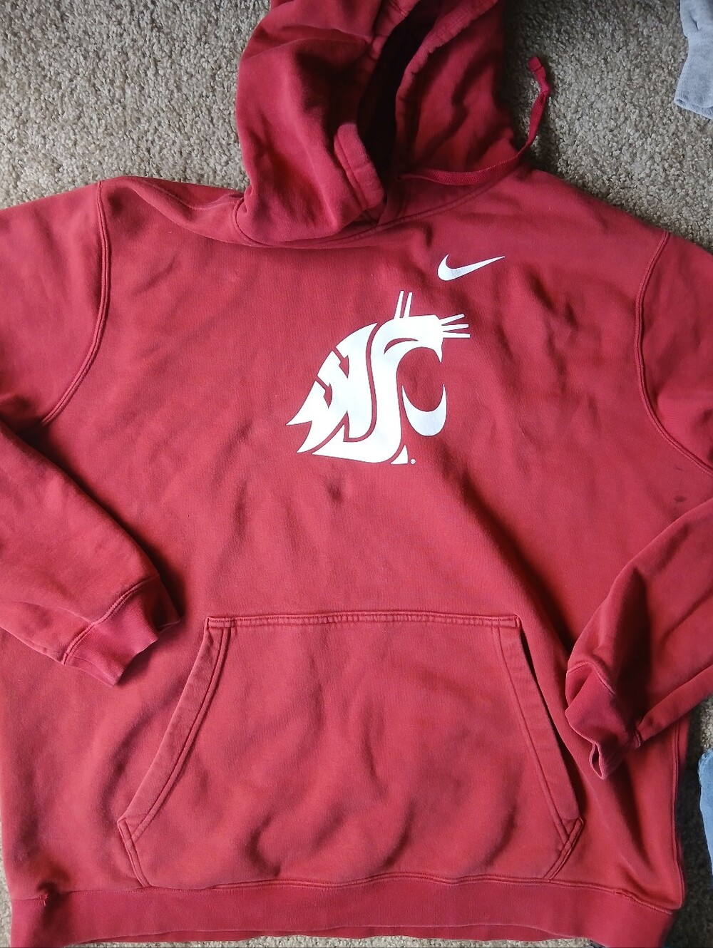Nike Cougar Red Washington State Logo Pullover Hoodie